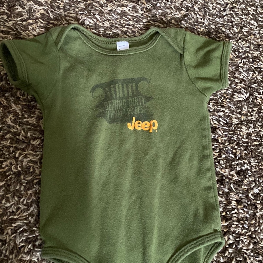 Green jeep onesie